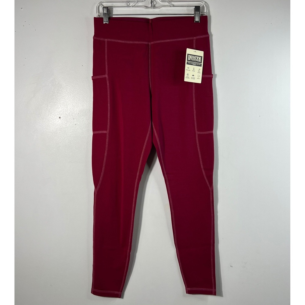 Womens Duluth Trading Co Wickerino Wool Base Layer Leggings Red S NWT
